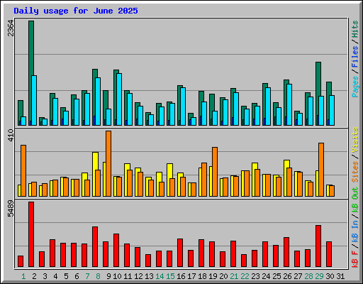 Daily usage for June 2025
