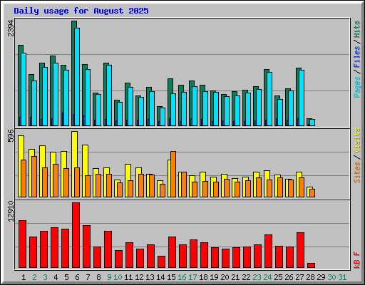 Daily usage for August 2025