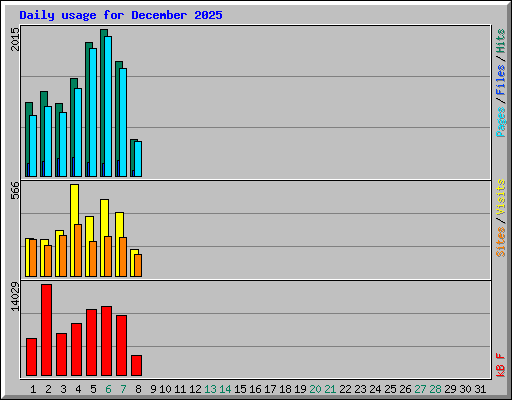 Daily usage for December 2025