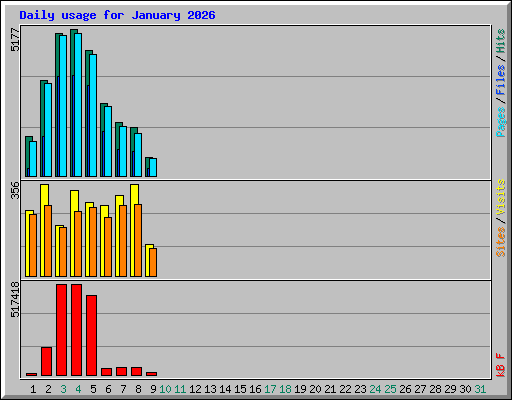 Daily usage for January 2026