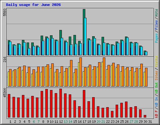 Daily usage for June 2026