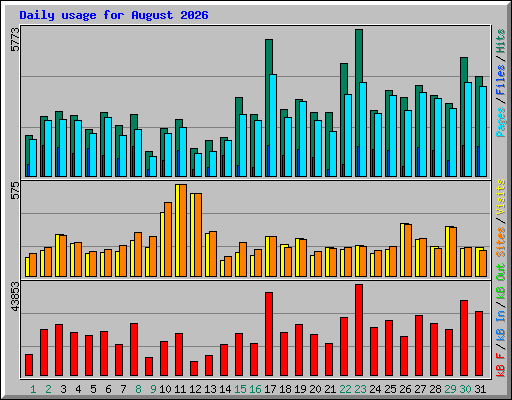Daily usage for August 2026