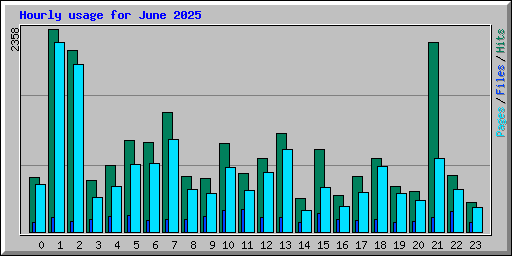 Hourly usage for June 2025