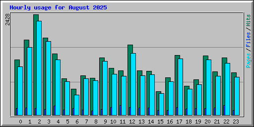 Hourly usage for August 2025