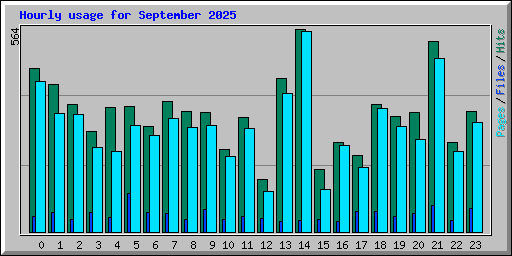 Hourly usage for September 2025