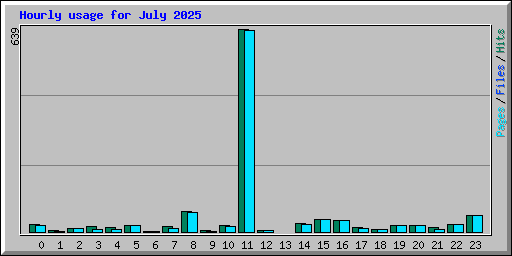 Hourly usage for July 2025