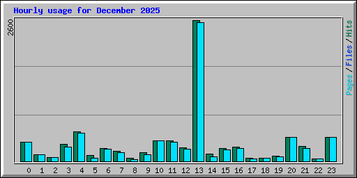 Hourly usage for December 2025